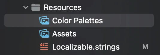 An image displaying an asset catalog in a folder called Resources